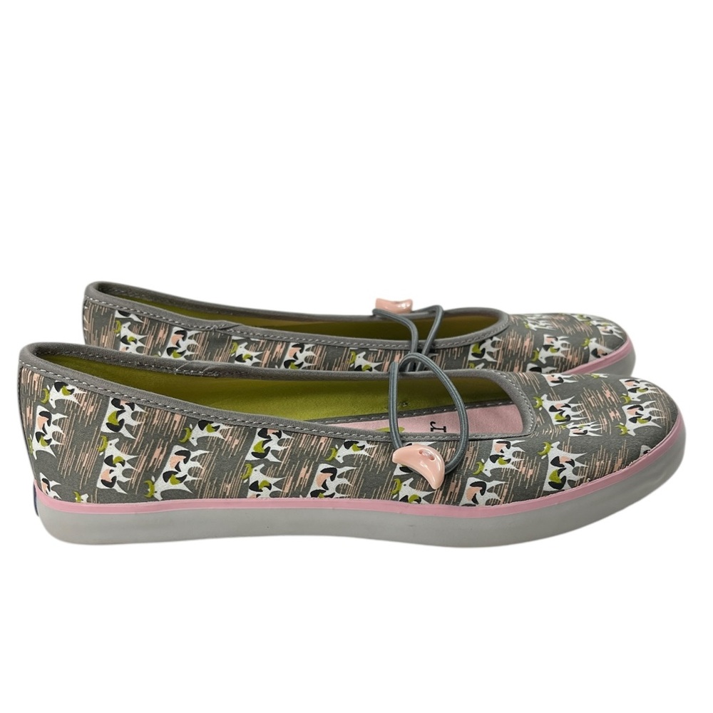 Keds X Eleanor Grosch Collaboration Cow Print Novelty Flats Skimmers Size 7.5 M